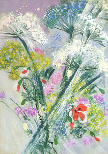 西村計雄「野の花」油彩8号