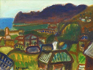 鈴木信太郎「熱海風景」油彩6号