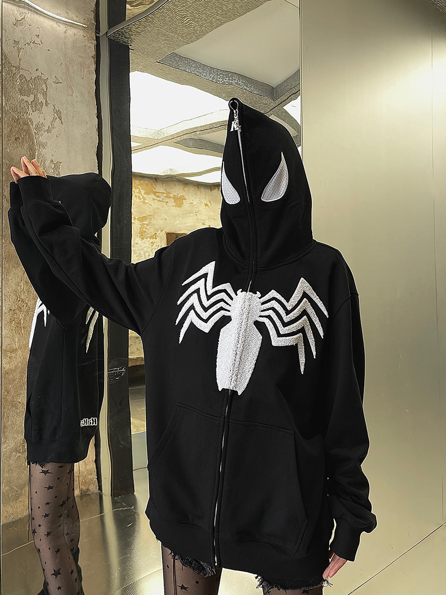 Kakazzy Full Zip Hoodie Black（Eyes Can See） – kakazzy