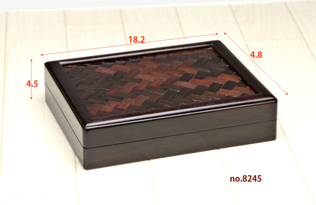 雑貨:紫檀 小箱 若畑作 網代網 巾18.2 大阪唐木指物 no.8245 / 唐木