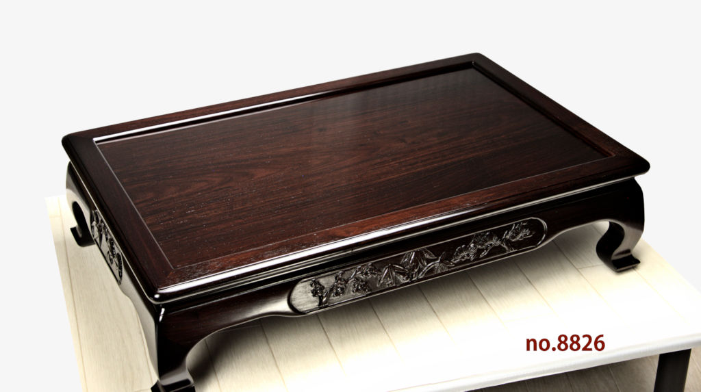 花台: 紫檀 松竹梅彫り 2尺 平台 唐木家具 no.8826 / 唐木家具OSAKA