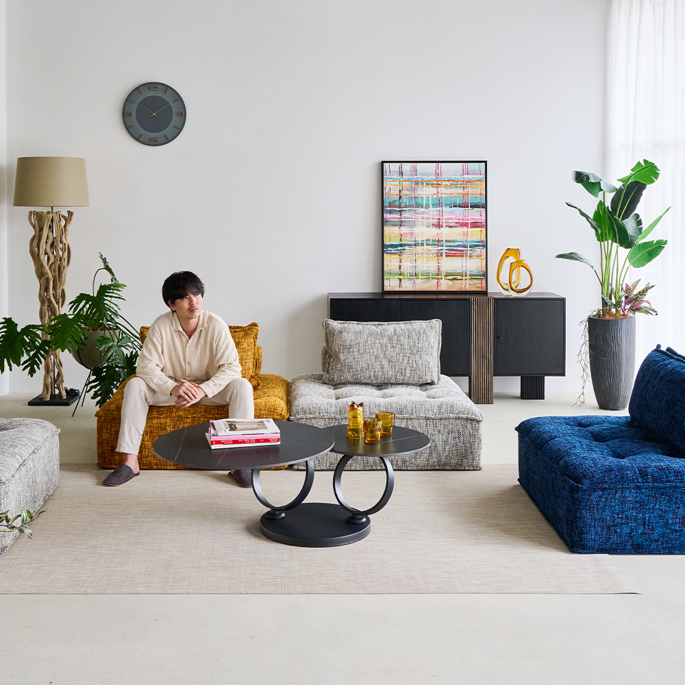 ポルトフィーノ エレメンツ ソファ オレンジ - L型ソファー・コーナー