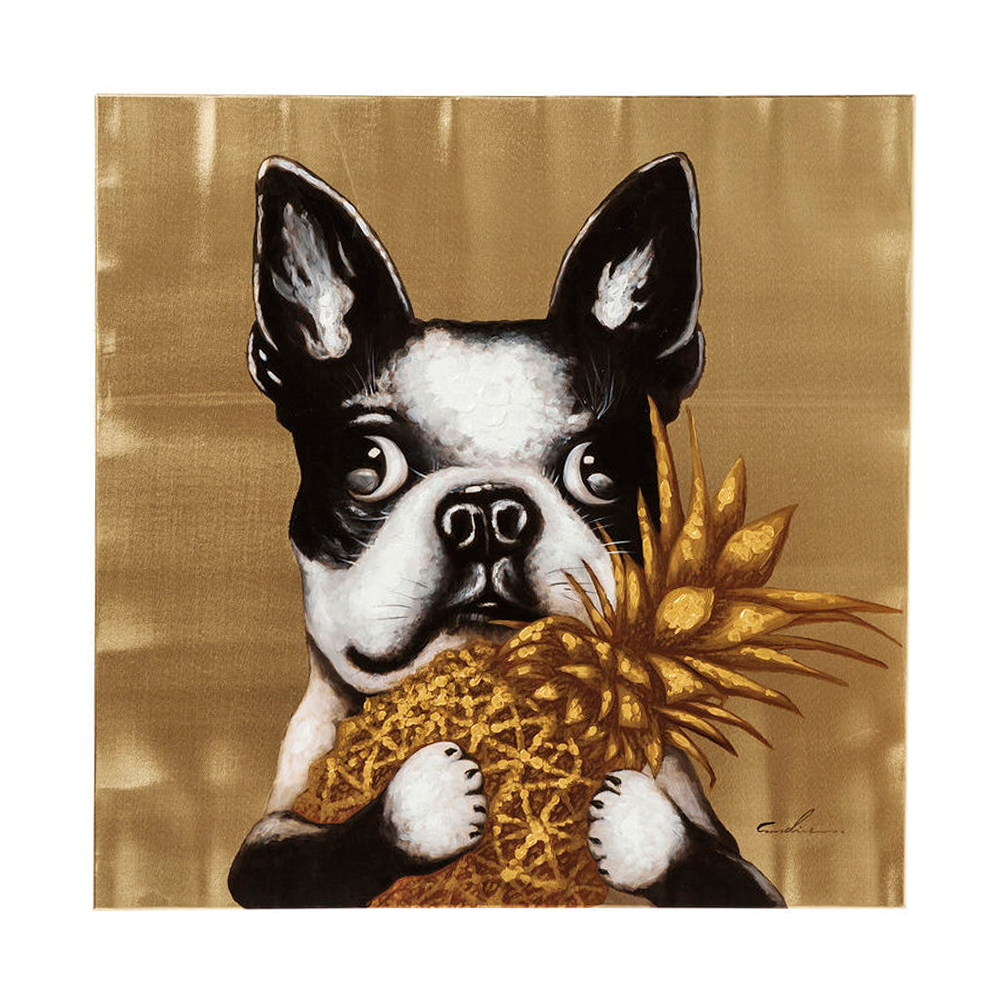ドッグウィズパイナップル 80x80cm アート ｜【KARE】ドイツの家具