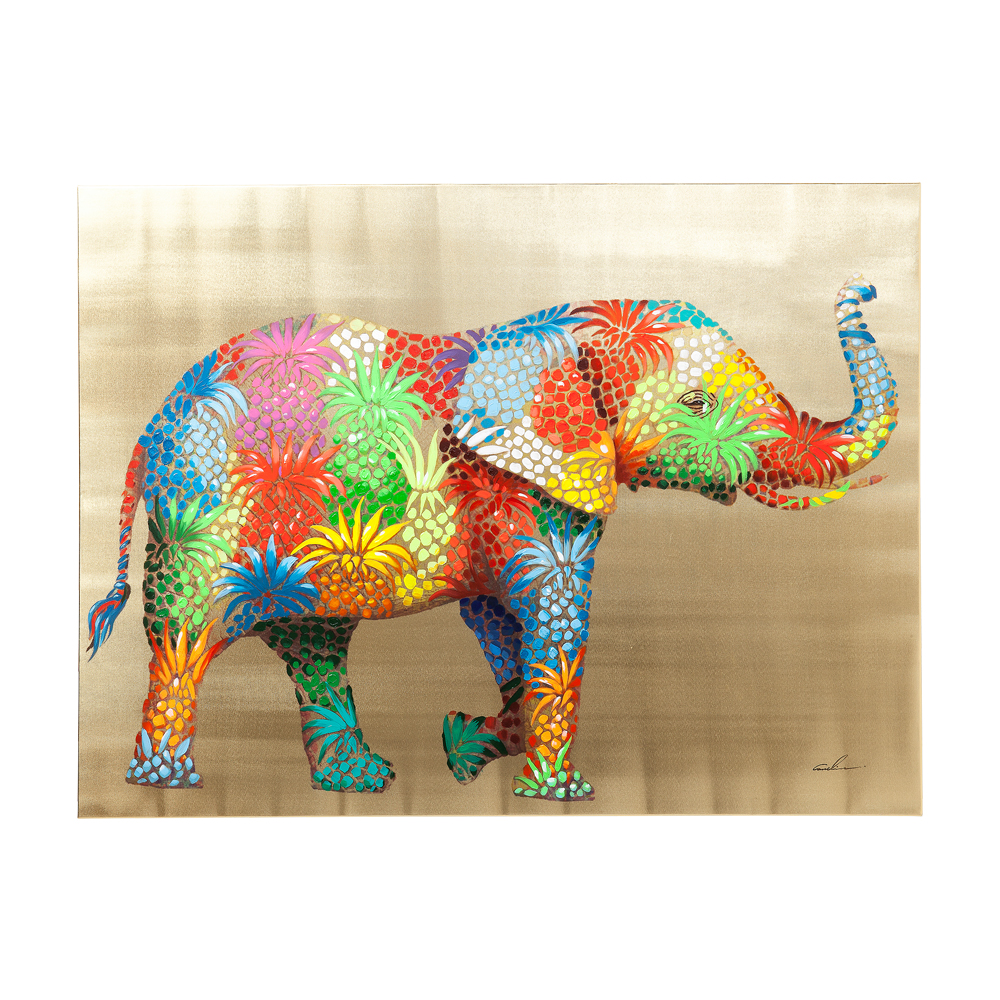 フラワーエレファント90x120cm タッチドピクチャー ｜【KARE】ドイツの