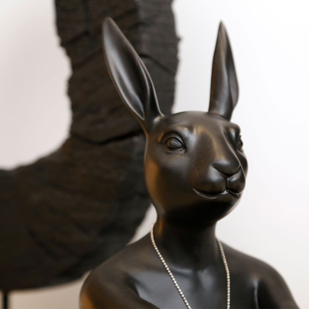 ギャングスターラビット ブラック デコフィギア - オブジェ・置物の