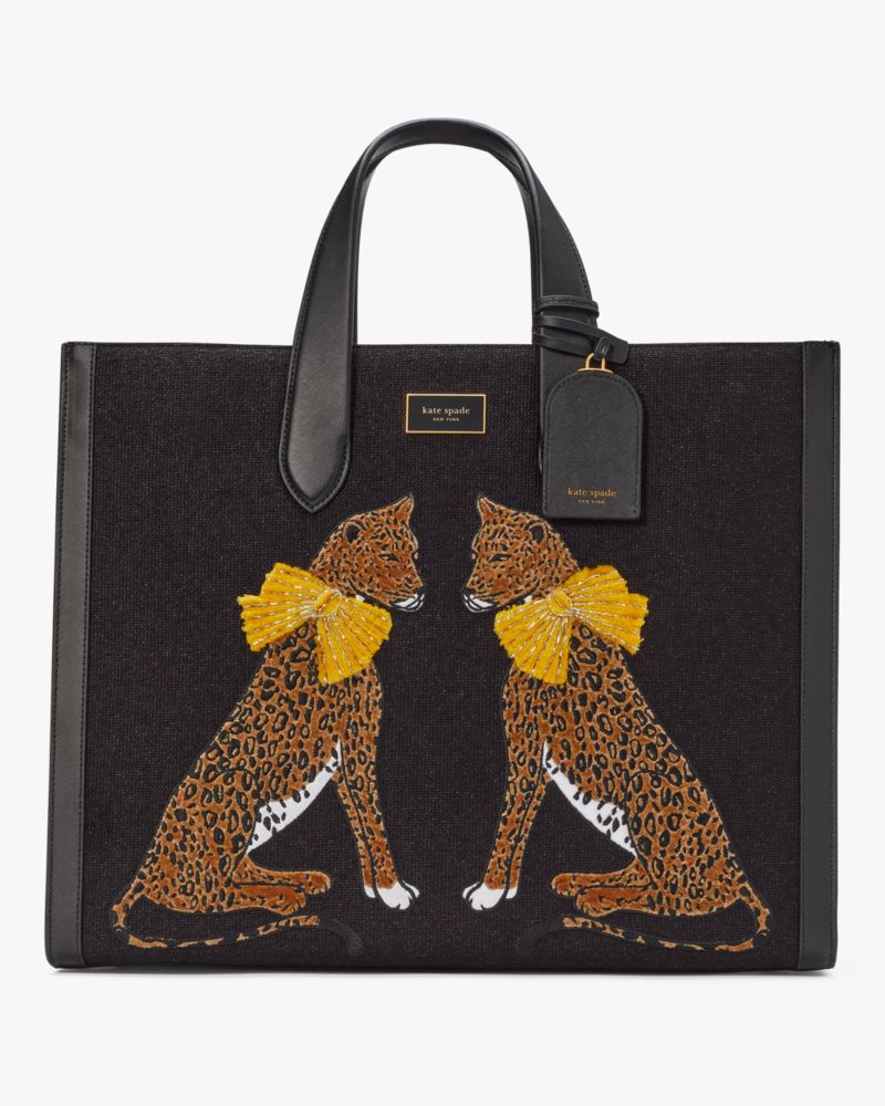 Manhattan Lady Leopard Embroidered Large Tote | Kate Spade New York