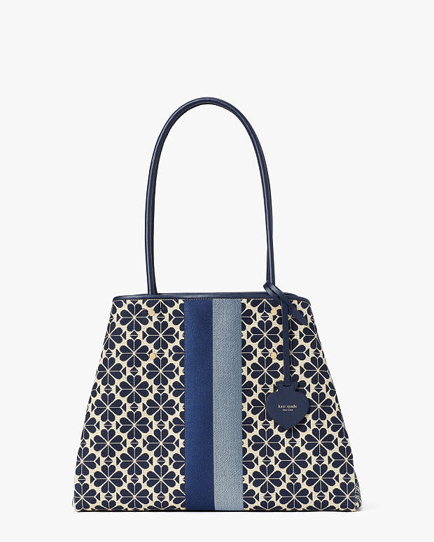 スペード フラワー ジャカード ストライプ エブリシング ラージ トート