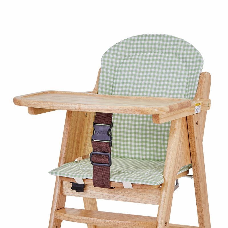 カトージ ベビーチェアクッション グリーンチェック(折りたたみチェア