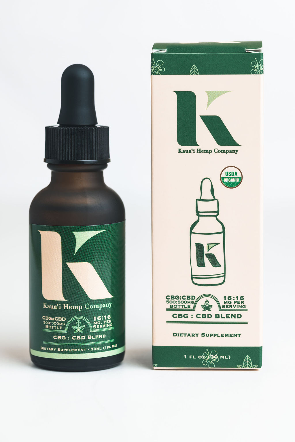 Organic CBG CBD Balance Blend 1000 mg/ 30 mL - Kauai Hemp Company