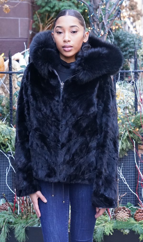 Ranch Mink Bomber Jacket Fox Trim 7333 – MARC KAUFMAN FURS