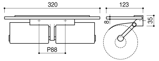 ガラス棚付ダブルペーパーホルダー SC-27M (SC-27M-XC) | Products