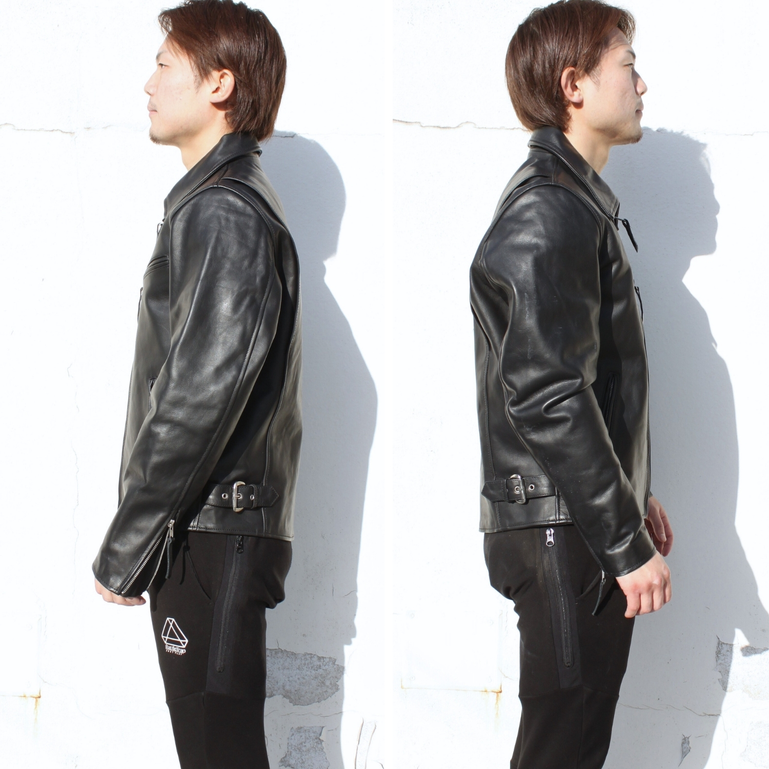 Mo-Laws 牛革 トラッカージャケット メンズ ブラック S/M/L/LL/3L/4L