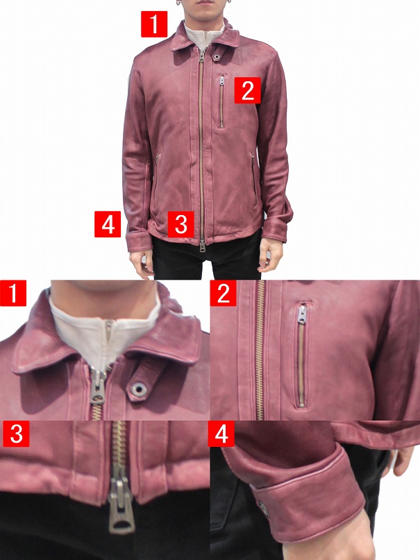 AVIREX ラム革 シングルライダースジャケット メンズ ブルー M/ 6161063