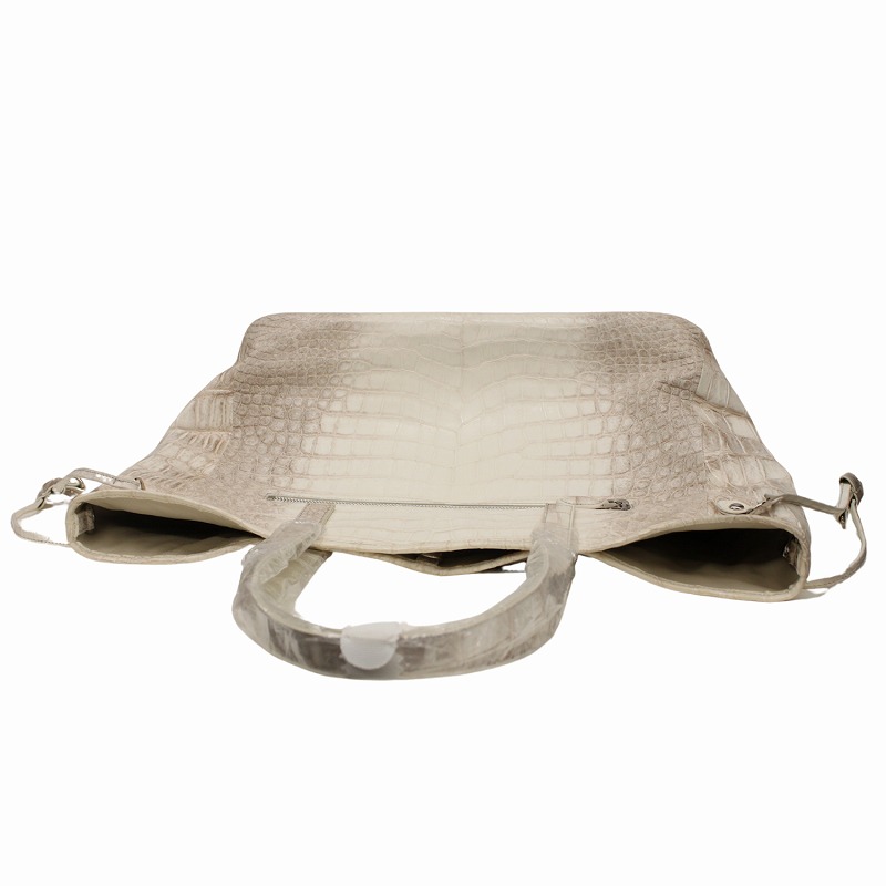 ホワイト色 クロコダイル トートバッグ メンズ レディース 本革バッグ