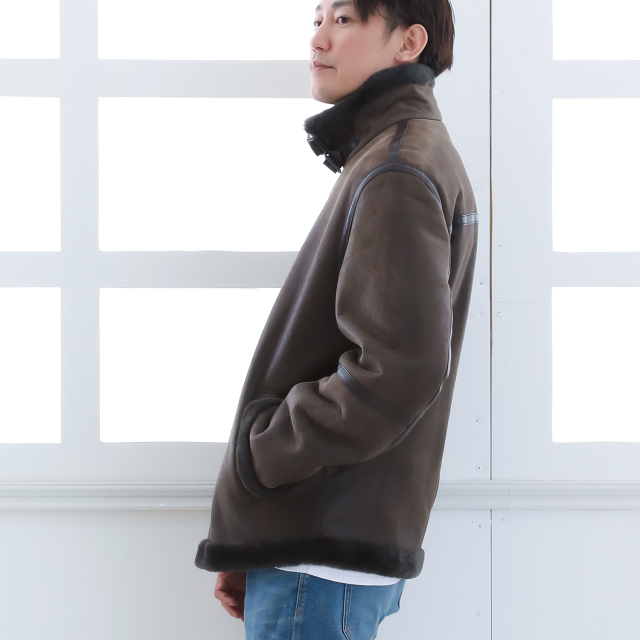 ムートンジャケット メンズ ムートンコート 本革 羊革 B-3 フライト