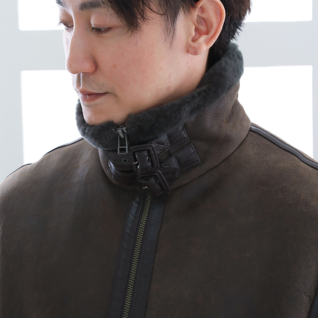 ムートンジャケット メンズ ムートンコート 本革 羊革 B-3 フライト