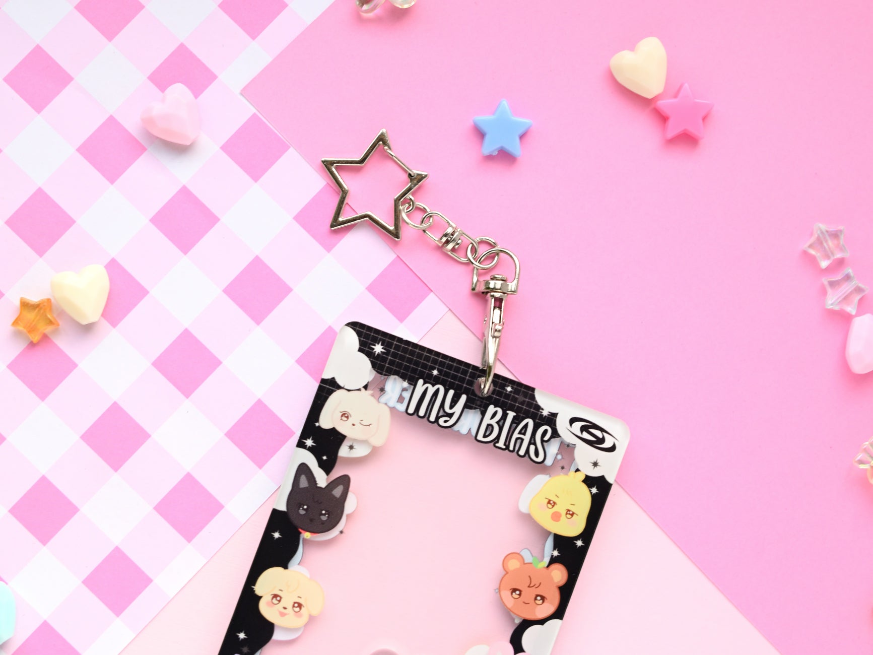 Ateez acrylic double window bias wrecker pc holder kpop photocard