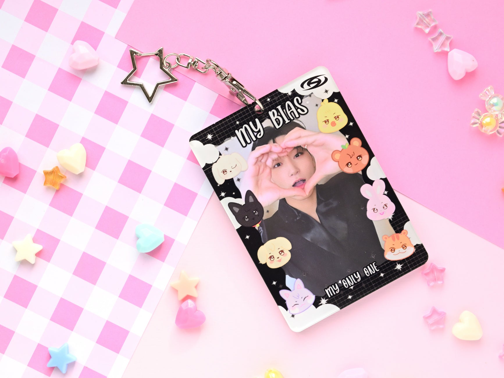 Ateez acrylic double window bias wrecker pc holder kpop photocard