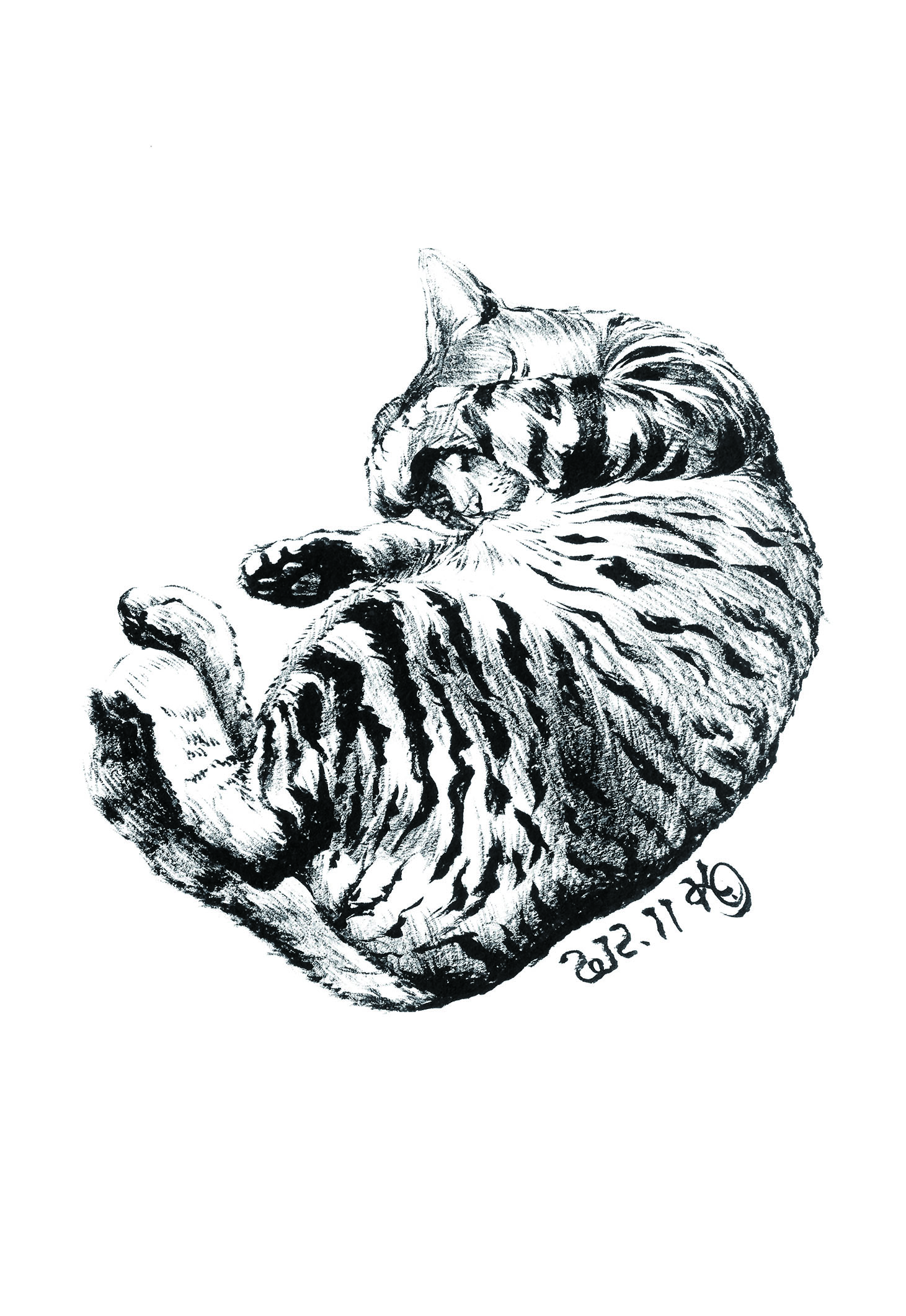 猫の絵 5 | 美術家 大森かずえ / Artist Kazue Omori