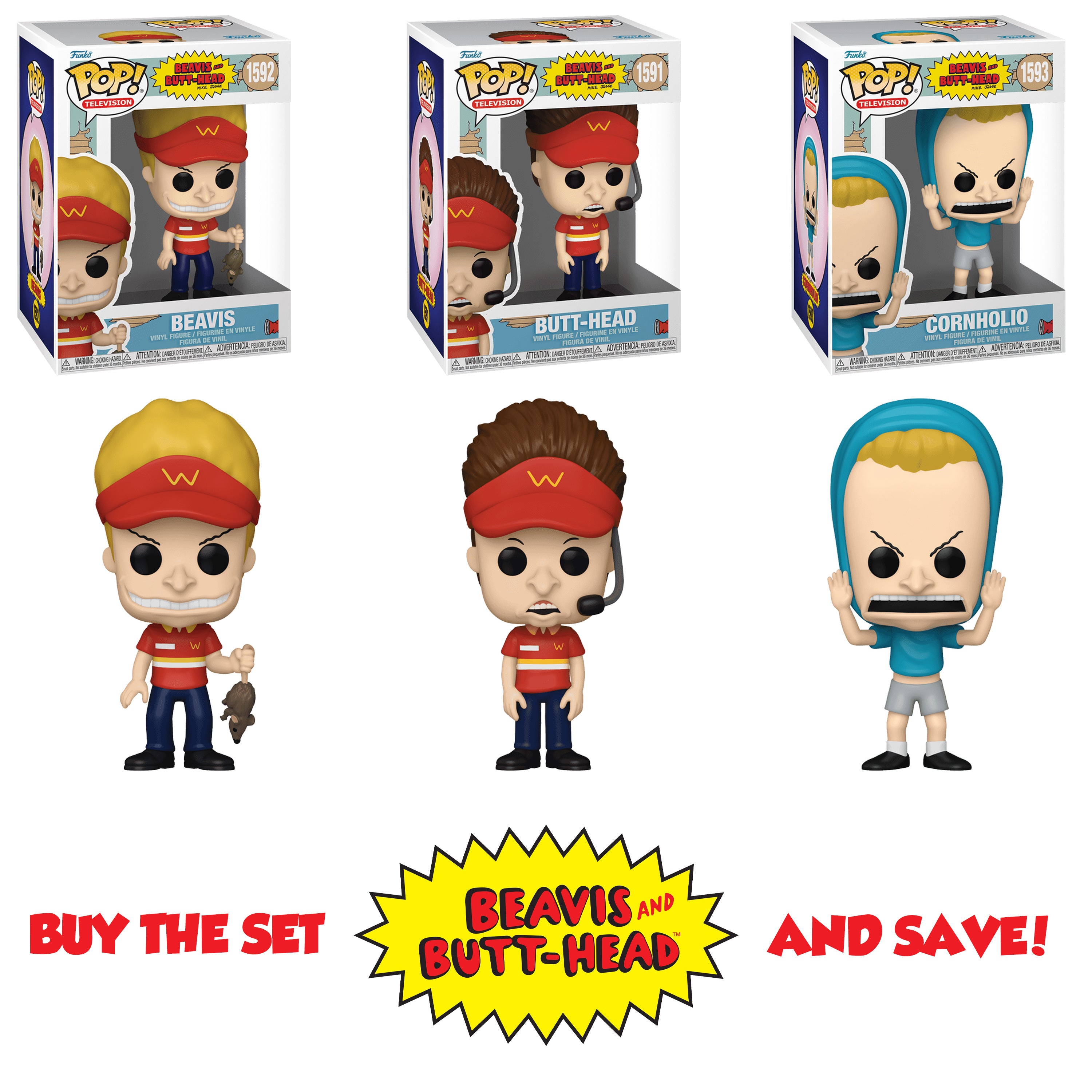 BEAVIS & BUTT-HEAD - COMPLETE SET OF 3 POPS - K-Dog & Fish