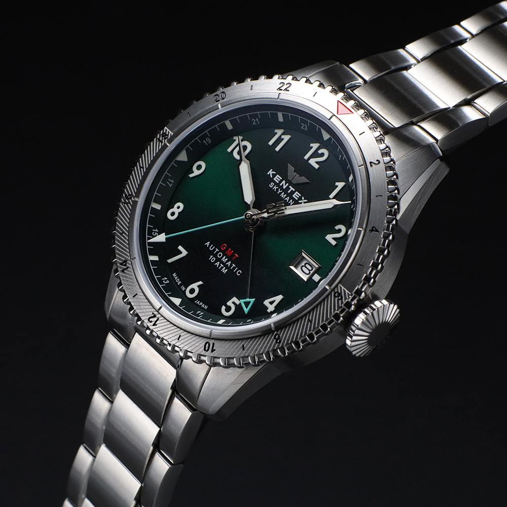KENTEX スカイマンGMT グリーン／ SKYMAN GMT Green [S809M-03]