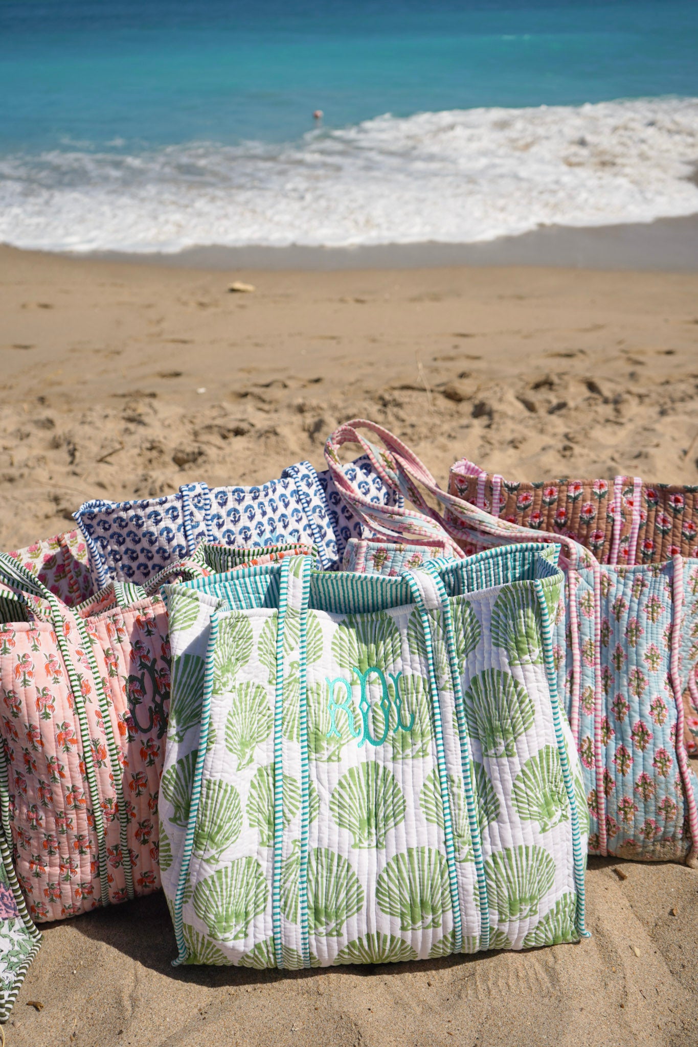 Quilted Block-Print Tote Bag – KenzKustomz