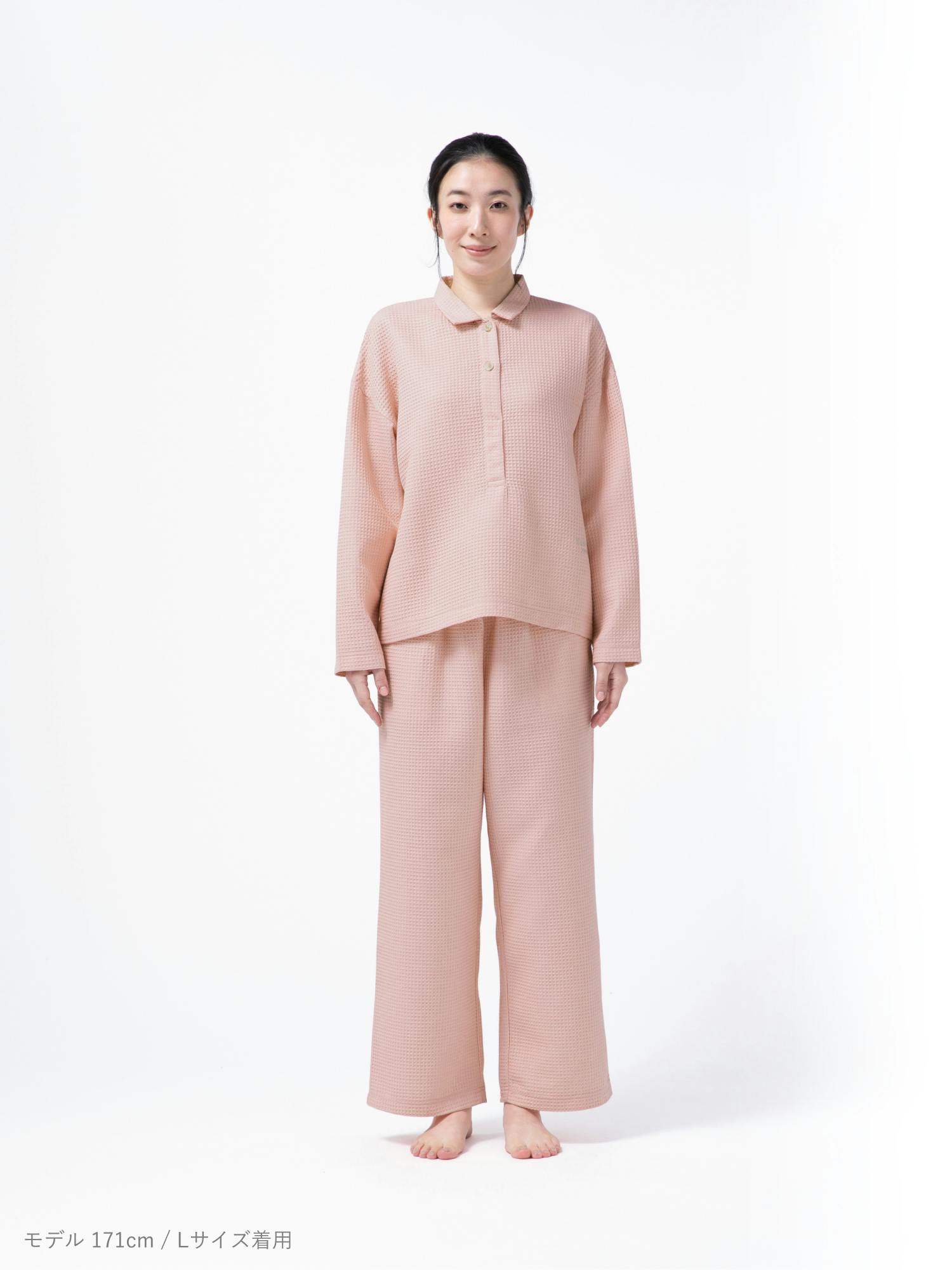 BAKUNE Waffle Women's 上下セット（長袖シャツ・ロングパンツ）_25SS