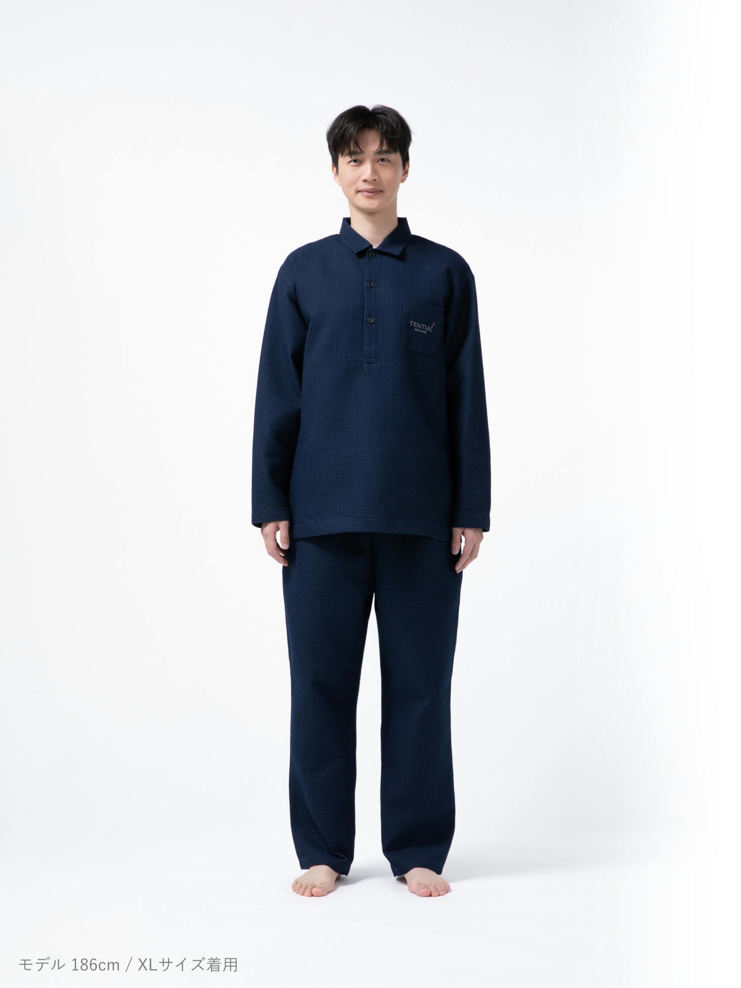 BAKUNE Waffle Men's 上下セット（長袖シャツ・ロングパンツ）_25SS