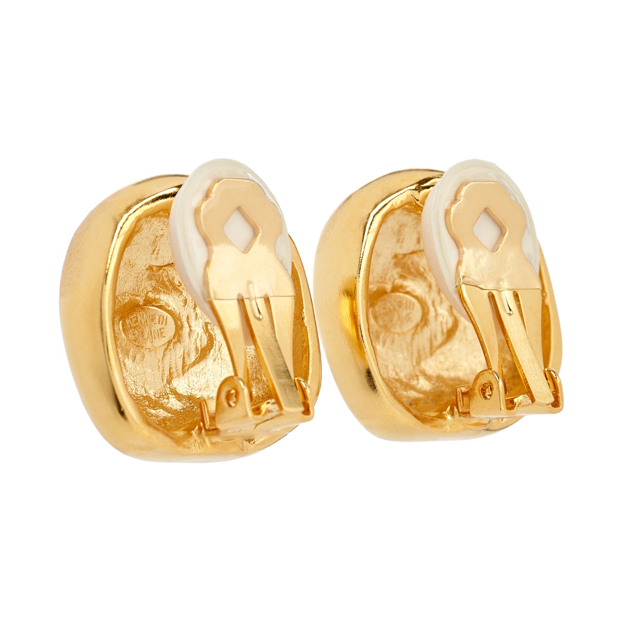 Gold Nugget Clip Earrings