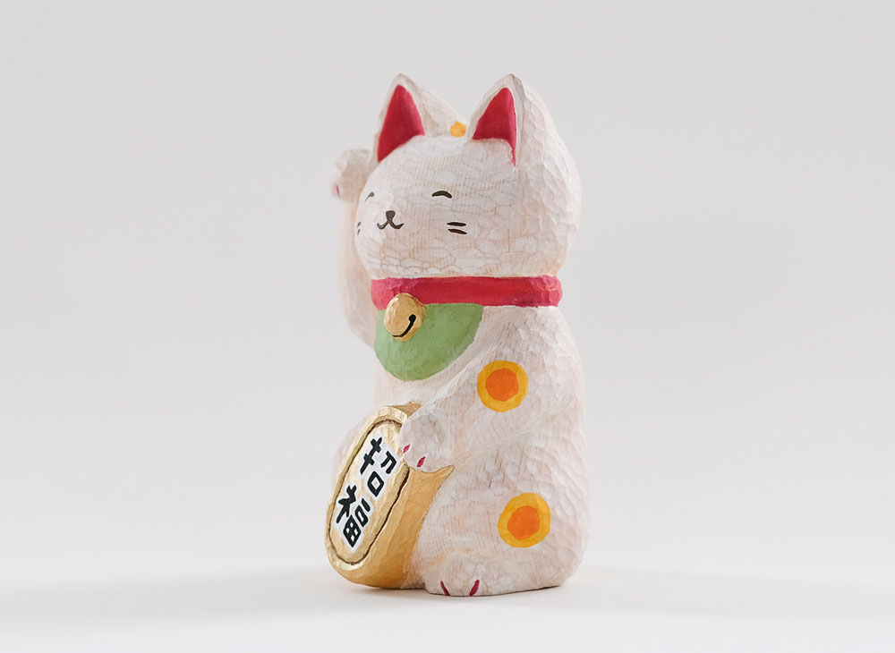 招き猫 大 鶏口舎 | 木彫り人形 郷土玩具