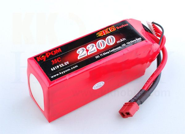 KK HOBBY】 バランス充電端子付 リポバッテリー KYPOM K6 22.2V 2200mA