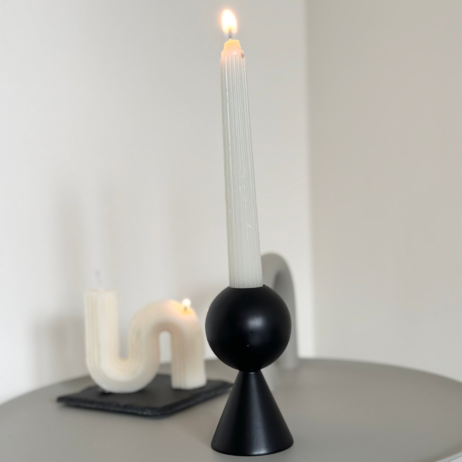 キャンドルホルダー｜木製ブラックキャンドルホルダー - territory