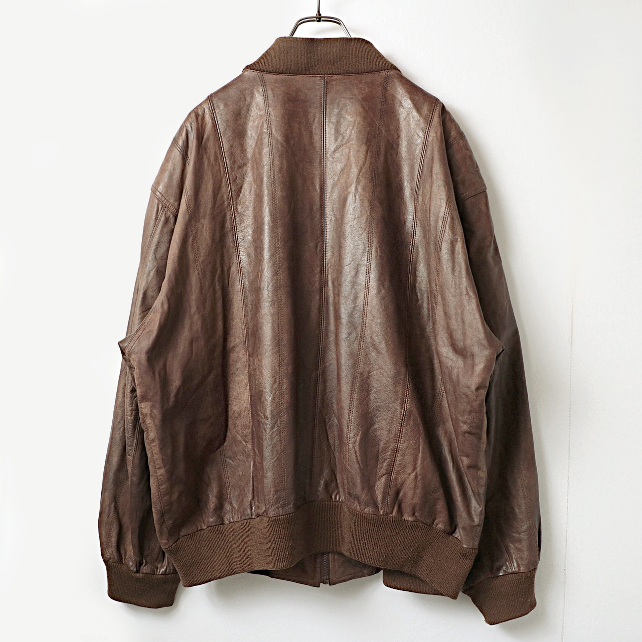 ECHTES LEDER 本革 ユーロ レザー ボンバー ジャケット 古着 used