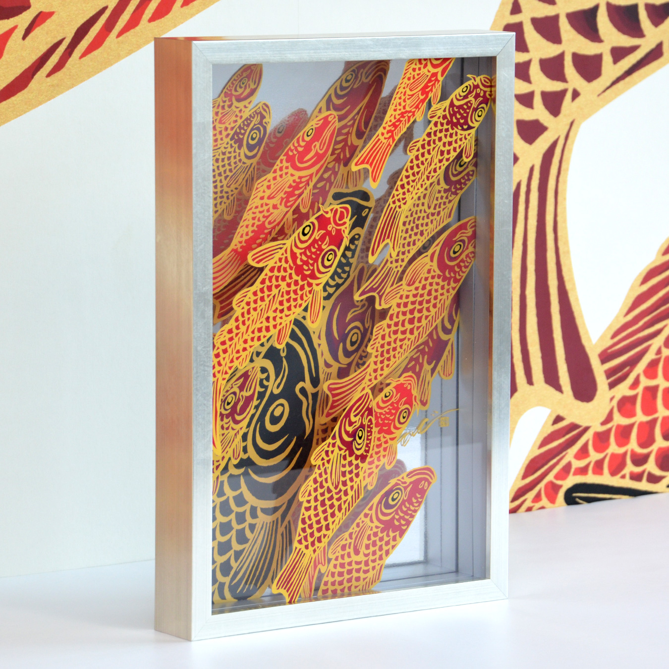 シルクスクリーン アクリル3層〈Carp is Dragon in Heaven〉