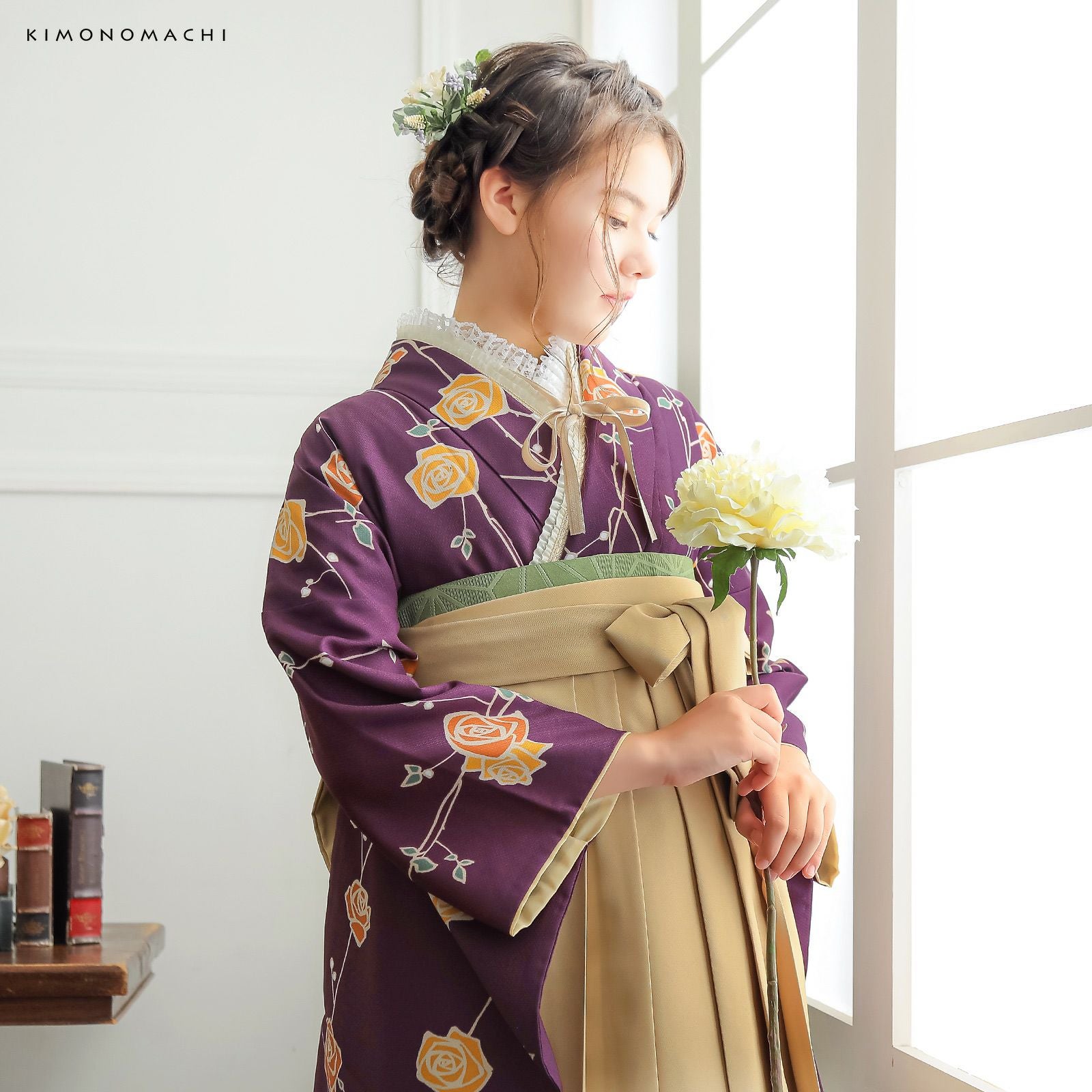 卒業式応援75％SALE 3/5迄)袴 セット 卒業式 女性 4点セット「二尺袖