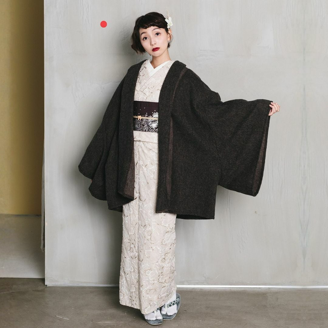 着物コート＞七緒掲載―Aラインドレープコート-アルパカ（5色） | 着物