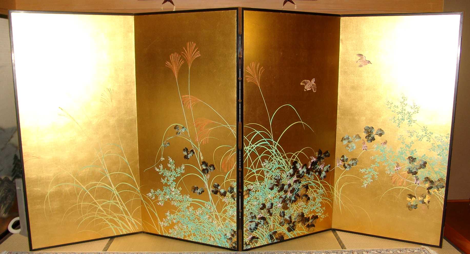 金屏風 日本画金屏風の製造/通信販売(通販) 御子柴屏風店