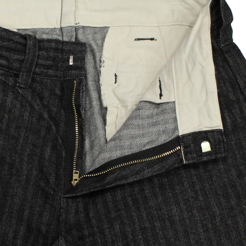 サムライジーンズワークパンツブラックヘリンボーン