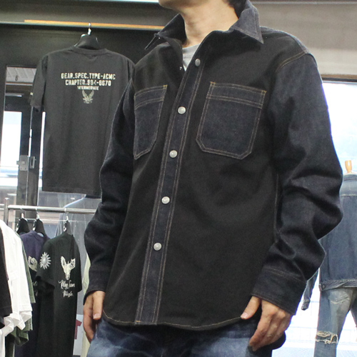 児島ジーンズ富士金梅ダックコンボシャツ