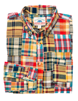 KJP Men's Hyannis Patchwork Madras Long Sleeve Shirt – Kiel James