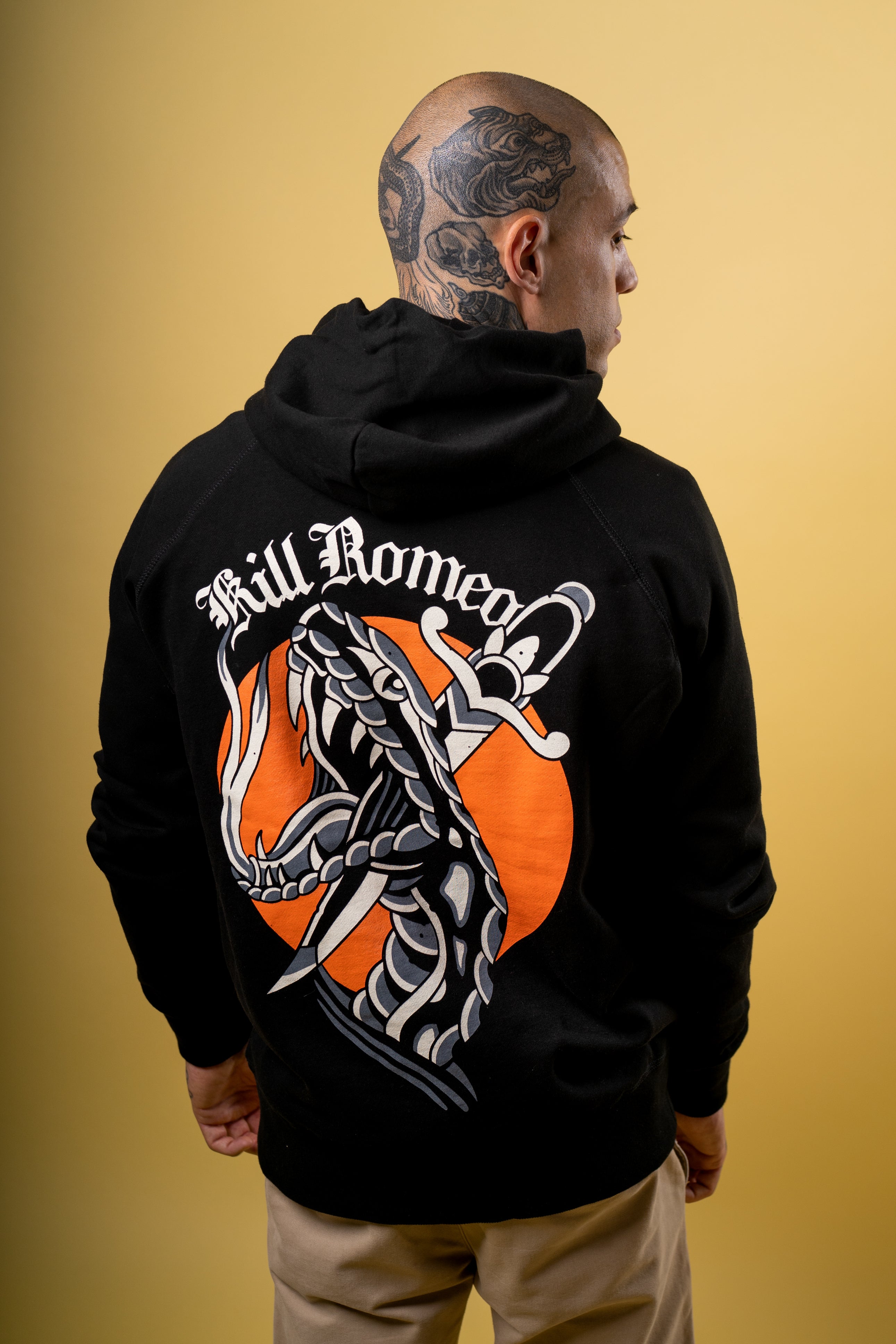 Kill Romeo Traditional Snake Hoodie – Black 320 GSM – Kill Romeo