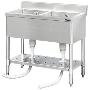 業務用ステンレス二槽シンク 高さ800mm – 厨房用品/厨房機器の