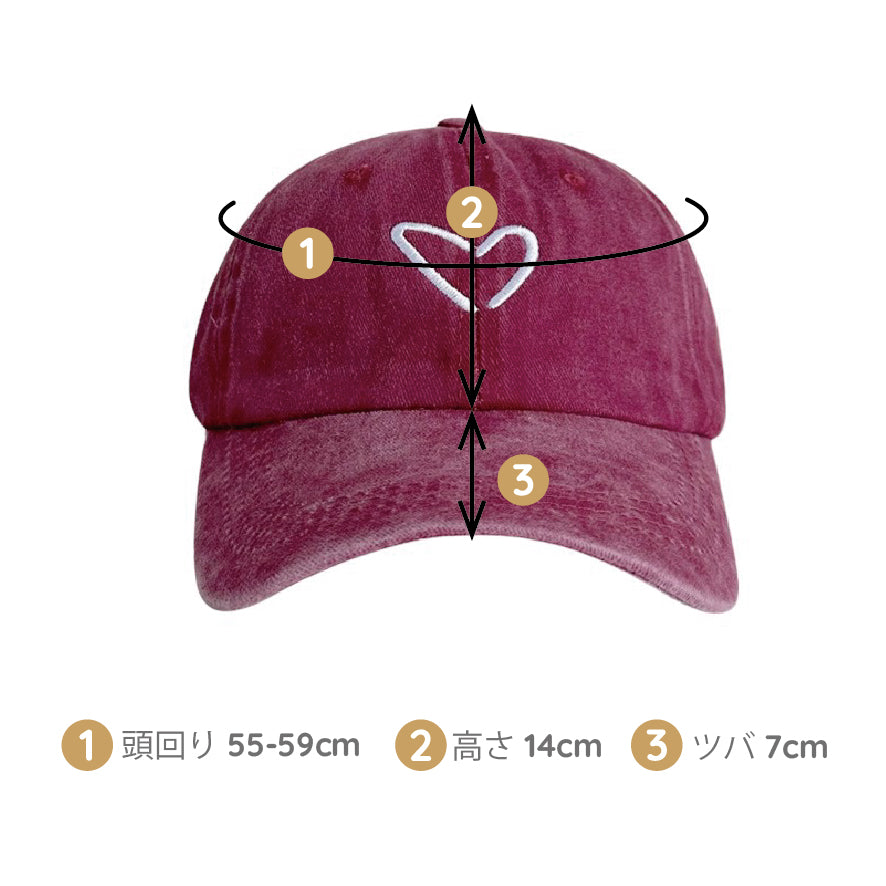 ハート刺繍キャップ / heart embroidery cap – Bancha Bancha