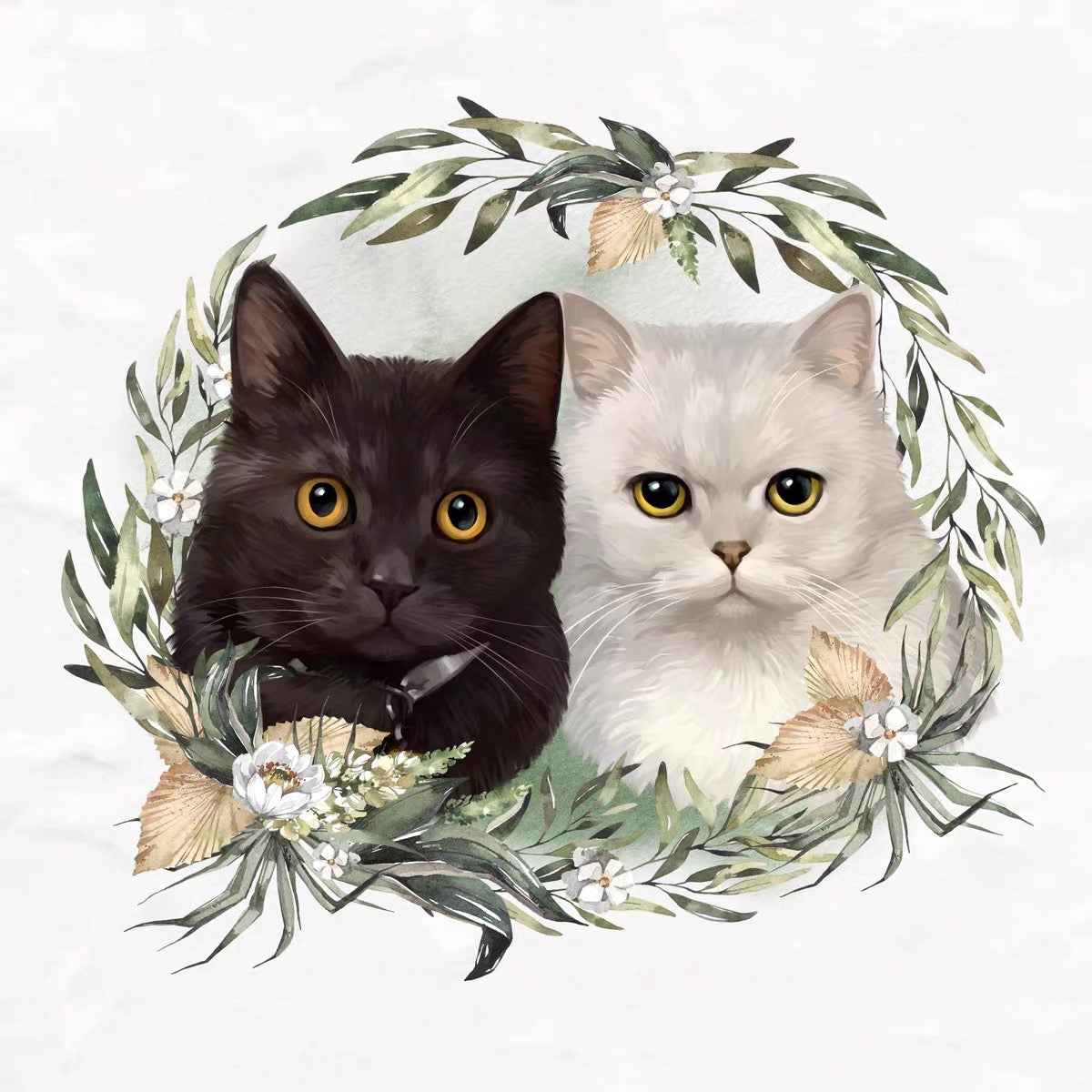 ペット似顔絵 似顔絵オーダー ペット肖像画 おしゃれ 2匹/1名1匹 – KissPaw