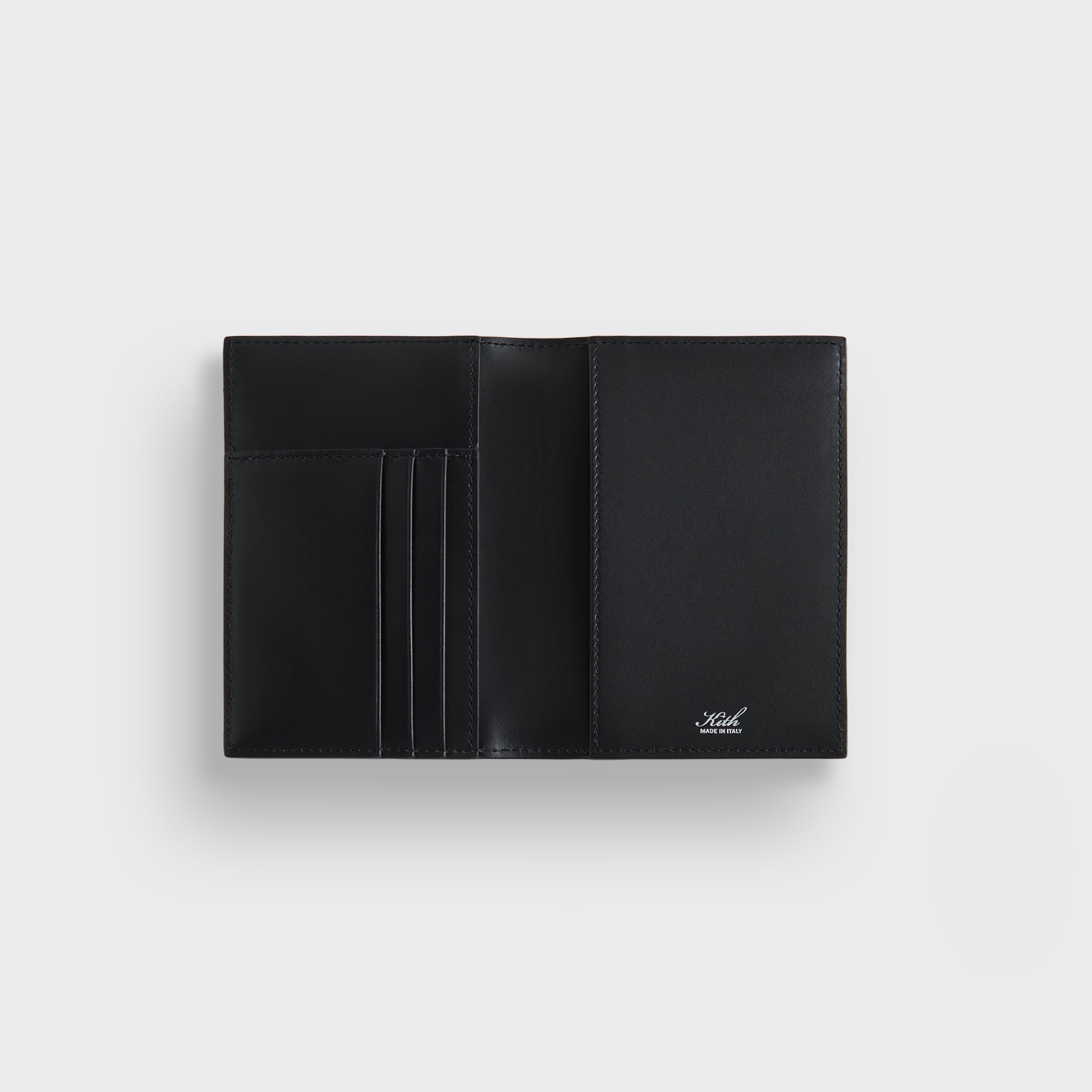 Kith Monogram Leather Passport Holder - Black