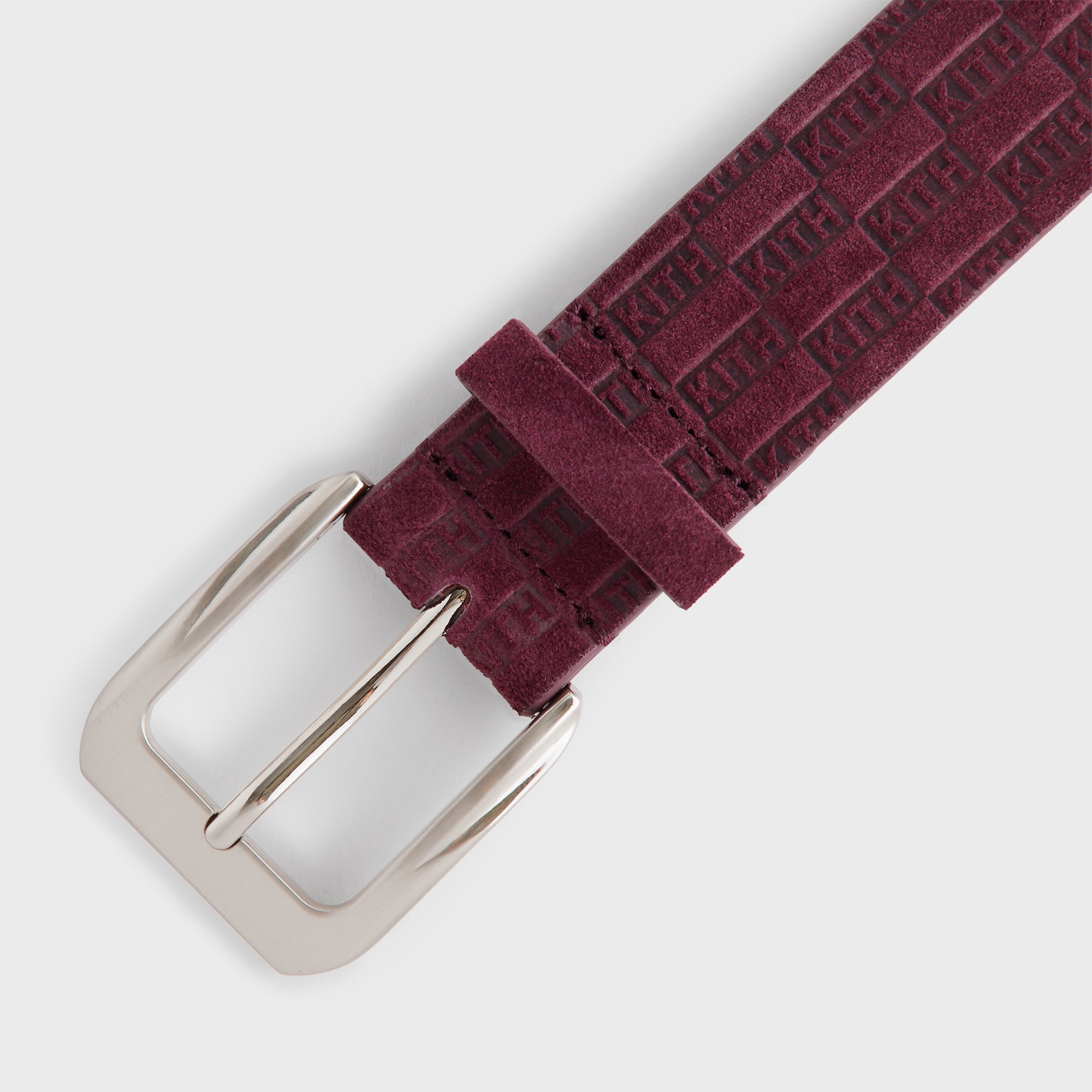 Kith Monogram Suede Leather Belt - Magma