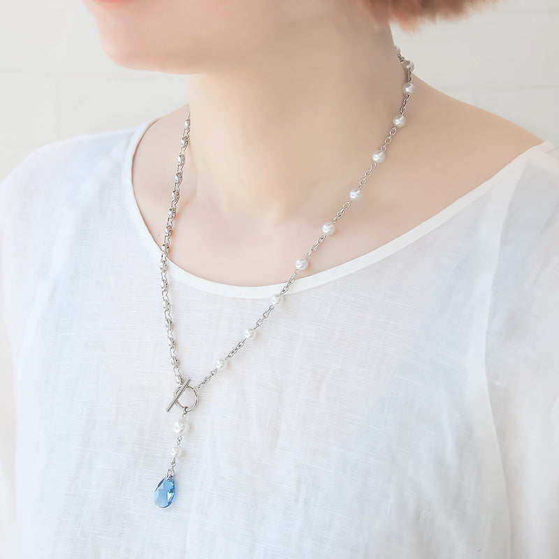 レシピNo.KR0994 貴和クリスタルドロップとデザインチェーンの