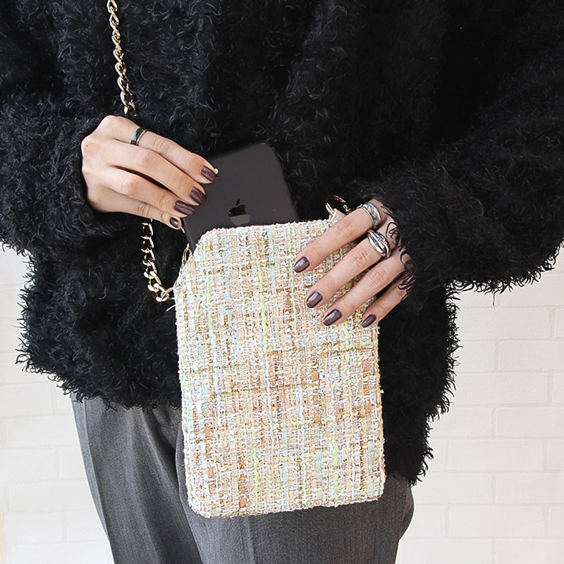 ツイードショルダーポーチ ブラック – 貴和製作所オンラインストア