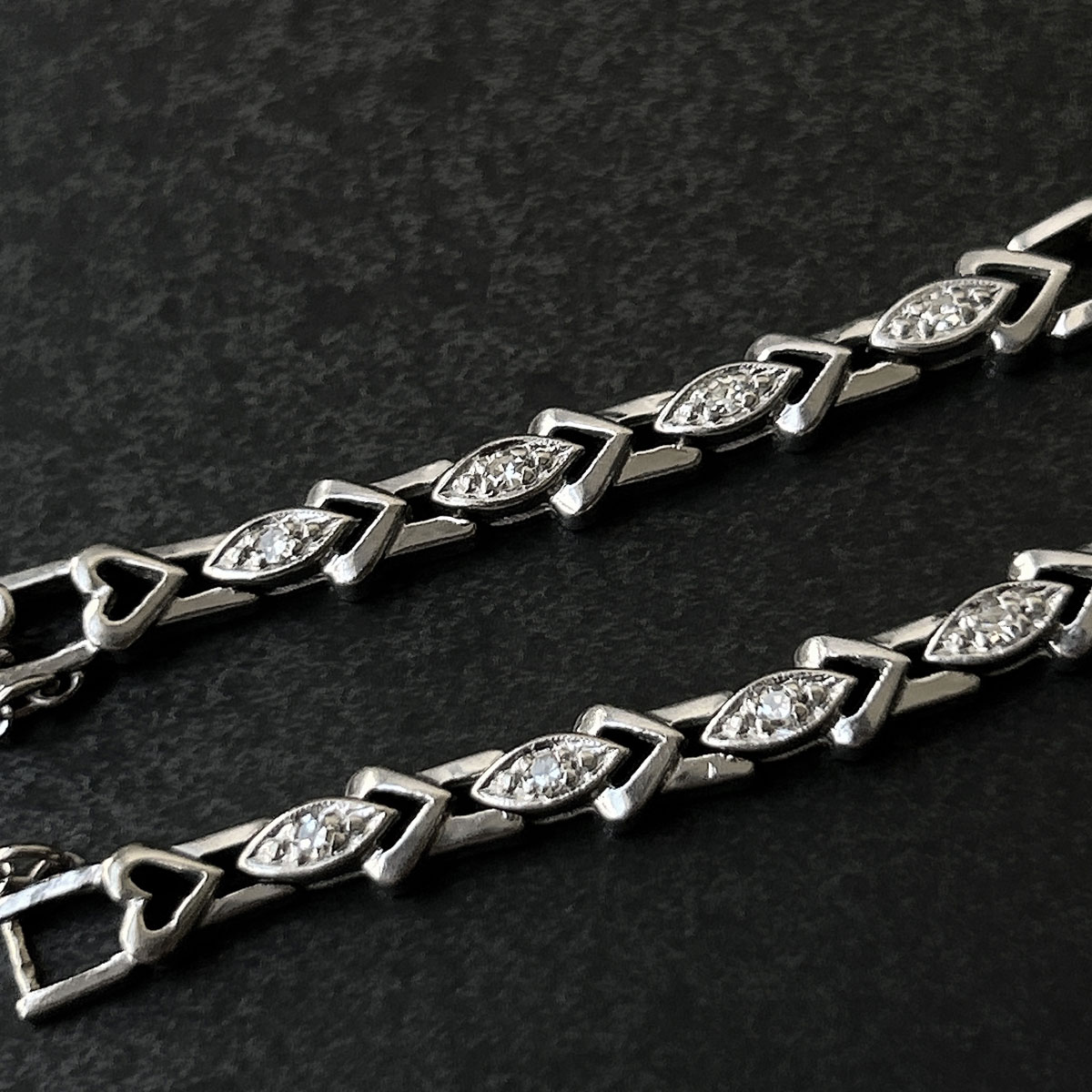 アンティーク時計用ブレス 14金製ダイヤモンドブレスレット 単品販売