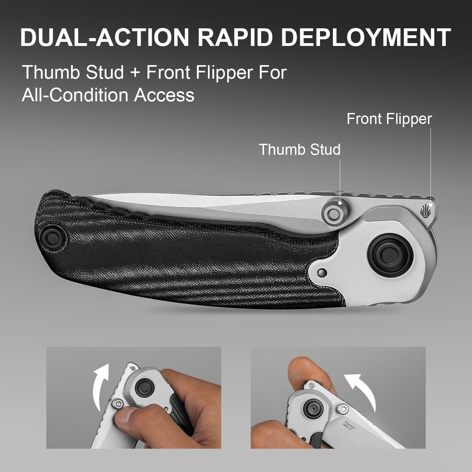 PIONEER 3.2 inch Nitro-V Aluminum & Micarta ZX-FK03A6-Kizer